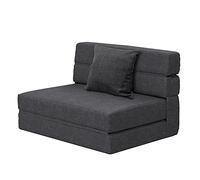ANONER moderno Divano Pieghevole Futon con Cotone di Memoria e Cuscino, Poltrona Lavabile Set, Divano Letto per Ospiti, Grigio Scuro