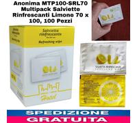 Anonima MTP100-SRL70 Multipack Salviette Rinfrescanti Limone 70 x 100, 100 Pezzi