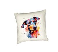 Anonymous Gifting Federa per cuscino con stampa di cane ad acquerello, perfetta per gli amanti dei cani, Dobermann