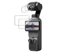 Anoowkoa 2 Pezzi Vetro Temperato per DJI Osmo Pocket 4/DJI Osmo Pocket 3 +2 Pezzi Fotocamera Pellicola Protettiva,Ultra Chiaro Trasparente, Resistente ai Graffi, Facile da Installare