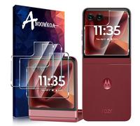 Anoowkoa Confezione da 2 pellicole proteggi schermo in vetro temperato, 0,26 mm, compatibili con Motorola Moto Razr 60 Ultra + pellicola protettiva in vetro temperato, installazione facile con una