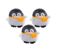 Anopo 3PCS Piccolo Portamonete Animale Carino KawaiiPortafogli per Ragazze Adolescenti Mini Peluche Borsa per il Trucco per Donne con Cerniera Pinguino-B