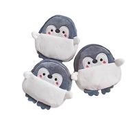 Anopo 3PCS Piccolo Portamonete Animale Carino KawaiiPortafogli per Ragazze Adolescenti Mini Peluche Borsa per il Trucco per Donne con Cerniera Pinguino-A