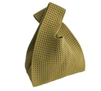 Anopo Borsa Piccola con Fiocco per Donna Mini Borsa a Mano all'Uncinello Borsetta Portamonete in Maglia Spessa per Spiaggia Viaggio Uso Quotidiano Vuoto Verde Lime