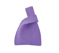Anopo Borsa Piccola con Fiocco per Donna Mini Borsa a Mano all'Uncinello Borsetta Portamonete in Maglia Spessa per Spiaggia Viaggio Uso Quotidiano Viola
