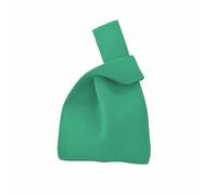 Anopo Borsa Piccola con Fiocco per Donna Mini Borsa a Mano all'Uncinello Borsetta Portamonete in Maglia Spessa per Spiaggia Viaggio Uso Quotidiano Verde