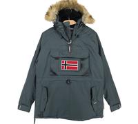 Anorak Jacke Mantel Geografico Norvegia Beco Rol 13 Grigio Scuro Taglia L