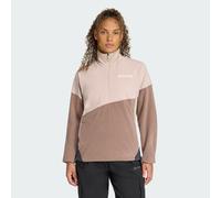 Adidas Terrex Multi Climawarm Anorak Half Zip Fleece Beige L Donna