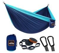 AnorTrek Amaca da campeggio, amaca da paracadute portatile super leggera con due cinghie ad albero, amache singole o doppie in nylon per albero da viaggio per campeggio, zaino in spalla e