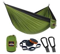AnorTrek Amaca da Campeggio, Super Leggera e Portatile Amaca in Paracadute con Due Cinghie per Albero, Amaca Singola o Doppia in Nylon da Viaggio per Campeggio, Backpacking e Escursionismo