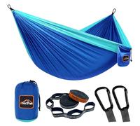 AnorTrek Amaca da Campeggio, Super Leggera e Portatile Amaca in Paracadute con Due Cinghie per Albero, Amaca Singola o Doppia in Nylon da Viaggio per Campeggio, Backpacking e Escursionismo