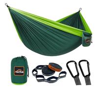 AnorTrek Amaca da Campeggio, Super Leggera e Portatile Amaca in Paracadute con Due Cinghie per Albero, Amaca Singola o Doppia in Nylon da Viaggio per Campeggio, Backpacking e Escursionismo