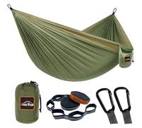 AnorTrek Amaca da Campeggio, Super Leggera e Portatile Amaca in Paracadute con Due Cinghie per Albero, Amaca Singola o Doppia in Nylon da Viaggio per Campeggio, Backpacking e Escursionismo