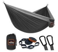 AnorTrek Amaca da Campeggio, Super Leggera e Portatile Amaca in Paracadute con Due Cinghie per Albero, Amaca Singola o Doppia in Nylon da Viaggio per Campeggio, Backpacking e Escursionismo