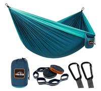 AnorTrek Amaca da Campeggio, Super Leggera e Portatile in Paracadute con Due Cinghie per Albero, Singola o Doppia in Nylon da Viaggio per Campeggio, Backpacking e Escursionismo