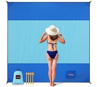 AnorTrek Telo da spiaggia senza sabbia, grande asciugamano da mare impermeabile,200 x 200 cm,coperta da spiaggia senza sabbia a rapido asciugamento, leggera, morbida e resistente