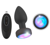 Anos RC Flashing Butt Plug with Vibration Black