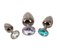 Anos Metal Butt Plug Set Black