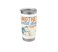 Another Wild Day Teaching Science Raccoon Teacher Bicchiere termico in acciaio inox doppia parete