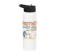 Another Wild Day Teaching Science Raccoon Teacher Stainless Steel Insulated Water Bottle