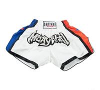 Anotherboxer - Pantaloncini sportivi unisex per Muay Thai, MMA, kickboxing, combattimento e fitness, con elastico in vita e design traspirante (XS bianco)