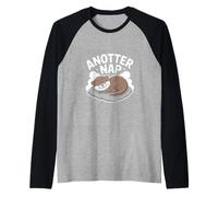 Anotter Nap Cute Sleeping Lontra Design Maglia con Maniche Raglan