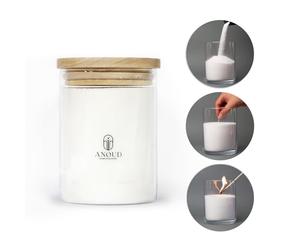 ANOUD Candle Special Bundle con Barattolo in Vetro Candela Candele di Sabbia Perle Granuli Sand Wax Pearled candle Pearl Decorative Polvere di Candela Pearls Granell 400g e 10 Wicks Stoppini