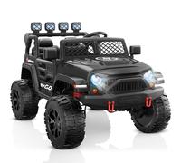 ANPABO 24V 2-Posti Ride-On per Big Kids 3-8, 4x200W Motori, Pneumatici EVA, Telecomando, 4 Ammortizzatori, Bluetooth, Nero