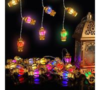 ANPHSIN Ramadan Eid String Light- 3 m 20 LED a batteria Mubarak Islam decorativo per interni colorati lanterna luci con 2 modalità di lampeggiamento per islamico musulmano casa giardino patio
