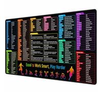 Anpollo Excel Shortcuts - Tappetino da scrivania con scorciatoie, 90 x 40 cm, grande tappetino per mouse con base in gomma antiscivolo, guida di riferimento rapida per ufficio e casa