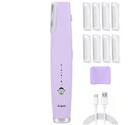 Anpor Rasoio Dermaplaning ricaricabile Sonic Smooth per viso da donna + sistema di dermaplaning per sopracciglia con luce LED per rimuovere la peluria, 3 velocità, 8 settimane di lame per dermaplaning