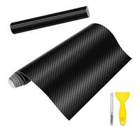 Anpro 2 Rotoli Pellicola Adesiva 3D Carbonio/Rivestimento, Wrapping Nero per Auto e Moto/Car Stickers/Fai da te/1520mm x 300mm