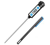 Anpro Termometro da cucina, termometro digitale digitale con sonda lunga e schermo LCD per cibo, carne, olio, latte, vino, barbecue e acqua calda, nero