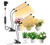 ANPSSSEN Confezione da 2 luci per piante a forma di V, luce di crescita per piante da interno, lampada di crescita a spettro completo con clip, timer automatico di accensione/spegnimento 3/9/12 ore
