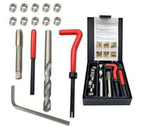 ANPTGHT Kit di riparazione filettatura M10 x 1,25, kit di inserti filettati Helicoil con punte per trapano HSS, set di utensili manuali compatibili per filettature danneggiate e riparazioni
