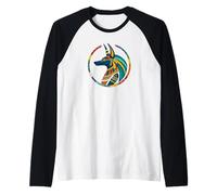 Anpu Anubis - Cane Egiziano Dio dei Morti Anubis Maglia con Maniche Raglan