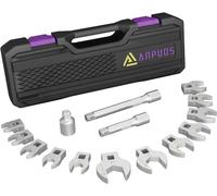 ANPUDS Chiave a brugola 3/8", 15 Pezzi Set di Chiave a Forcella con Coppia Metriche con Barre di Prolunga da 75/125 mm, Adattatore 1/2''-3/8'', Scatola Portatile per Riporre