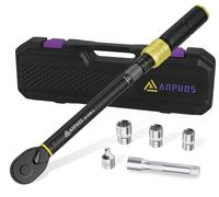 ANPUDS Chiave Dinamometrica 1/2'', 20-220Nm Chiave Dinamometrica Manutenzione Set, Precisione ± 3% con 125mm Barra di Prolunga, 1/2''-3/8'' Adattatore, 17mm/19mm/21mm Bussole per Auto, Moto