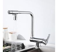 ANQECAJH Rubinetto da Cucina a 3 Vie, Girevole, in Ottone, Rubinetto for lavello Dritto, Acqua Calda e Fredda, rubinetti for lavello da Cucina Multifunzione, Nero -A(Brushed,B)