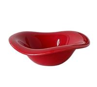 ANQKYO 2 insalatiere Wave in ceramica, ciotola for tè pomeridiano, for dessert, for frutta, design for la tavola, for zuppa Per Servire(Red)