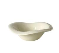 ANQKYO 2 insalatiere Wave in ceramica, ciotola for tè pomeridiano, for dessert, for frutta, design for la tavola, for zuppa Per Servire(Beige)