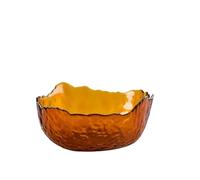 ANQKYO 2 pz Insalatiera di Vetro Irregolare Ciotole Frutta Contenitori for la Conservazione degli Alimenti Zuppa Dessert Snack Ciotola Miscelazione Stoviglie Per Servire(Amber Phnom Penh L)