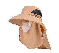 ANQKYO Cappelli da Pesca Estivi da Uomo, Protezione for Il Collo, Cappello da Pescatore in Rete Traspirante, for Uomo, Cappello da Trekking Staccabile all'aperto per Trekking Pesca(Khaki)