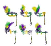 ANQKYO Maschere Di Carnevale 3 pezzi maschere for mascherata mezzo viso con cinturino - occhiali da festa di carnevale for donne uomini, set colorate for martedì grasso for feste in costume