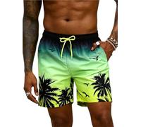 ANQKYO Pantaloncini da Bagno con Coulisse in Vita, da Uomo, con Stampa di Palme, for Le Vacanze estive, Eleganti, Traspiranti per Nuoto, Surf(Mix Color 03,5XL)