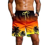 ANQKYO Pantaloncini da Bagno con Coulisse in Vita, da Uomo, con Stampa di Palme, for Le Vacanze estive, Eleganti, Traspiranti per Nuoto, Surf(Mix Color 02,M)