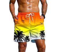 ANQKYO Pantaloncini da Bagno con Coulisse in Vita, da Uomo, con Stampa di Palme, for Le Vacanze estive, Eleganti, Traspiranti per Nuoto, Surf(Mix Color 10,3XL)