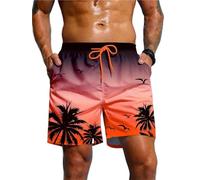 ANQKYO Pantaloncini da Bagno con Coulisse in Vita, da Uomo, con Stampa di Palme, for Le Vacanze estive, Eleganti, Traspiranti per Nuoto, Surf(Mix Color 04,L)
