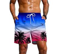 ANQKYO Pantaloncini da Bagno con Coulisse in Vita, da Uomo, con Stampa di Palme, for Le Vacanze estive, Eleganti, Traspiranti per Nuoto, Surf(Mix Color 11,XL)