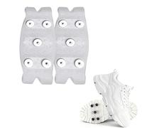 ANQKYO Ramponi Antiscivolo Universali Tacchetti da Ghiaccio Antiscivolo a 5 Griffe for Scarpe e Stivali, Tacchetti universali in Acciaio for Escursioni a Piedi sulla Neve, trazione 2026(White,4 Pair)